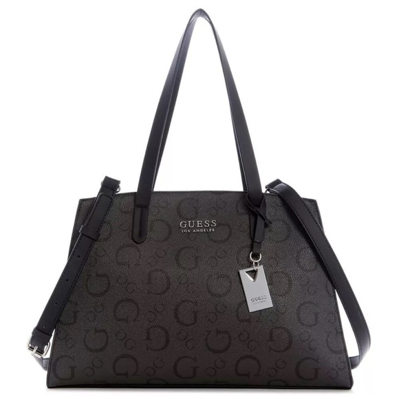 NWT Guess Elisa Satchel Black - Picture 6 of 7